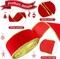 50 Yards 2.5 Inch Christmas Velvet Wired Ribbon Fabric Decorative Ribbon Gift Wrapping Ribbon for DIY Craft Christmas Holiday Bows Wreath Wedding Indoor Outdoor(Red with Gold Trim)